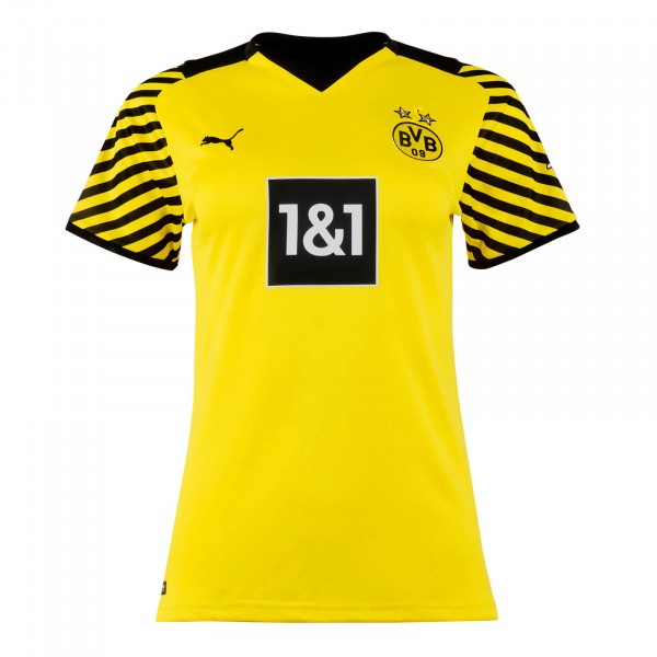 Camiseta Borussia Dortmund Replica Primera Ropa Mujer 2021/22 Amarillo